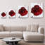 Toile murale abstraite sculpturale de crâne cramoisi-501075841-501075845