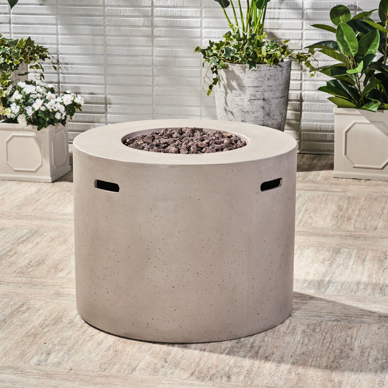 Foyer 40 000 - rond 31 po, béton léger, gris, parfait pour les réunions de famille, sans assemblage 30,19 po x, centre de table moderne