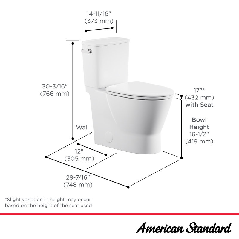 White Elongated High Efficiency Two-Piece Toilet with Seat