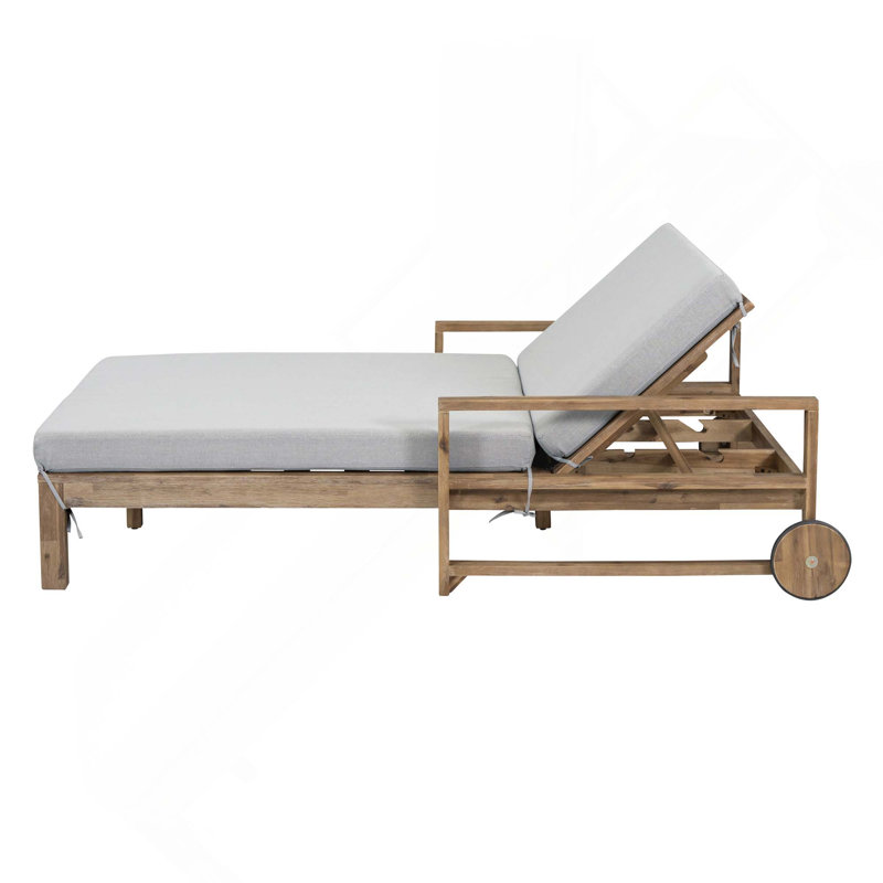 Lit de bronzage d'extérieur en bois de ferme pour une détente ultime, Gris