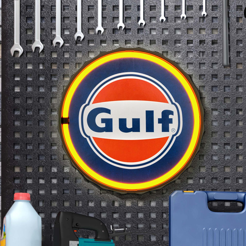 Enseigne de bar 17 "17" Gulf Round Neon