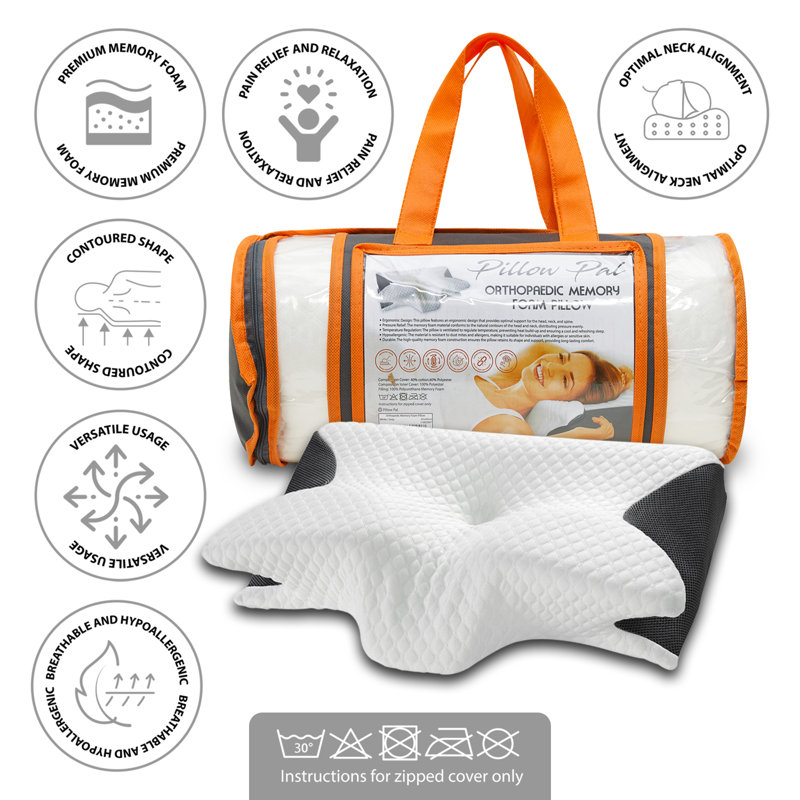 Orthopedic Memory Foam Pillow with Ergonomic Design, Neck Alignment & Pressure Relief Sleep Cushion