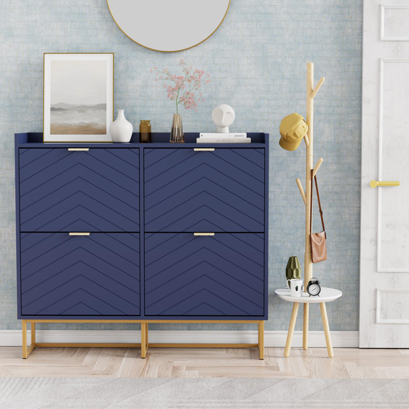 20 Pair Flip Down Shoe Storage, Blue