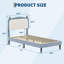 Structure de lit simple pour enfant avec tête de lit pour chat, cadre de lit plateforme tapissier avec support de lattes en bois robuste, aucun sommier nécessaire, assemblage facile, bleu et blanc-2060724412