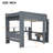 Wood Gaming Loft Bed with Desk, Multi-storage Shelves, LED and Charging Station, Dark Gray-1845895762