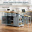 Ensemble d'îlot de cuisine 53 pièces 3 pièces avec 2 tabourets de bar, abattant, 3 prises de courant et 2 ports USB, supports de porte internes, 5 tablettes latérales-745018552