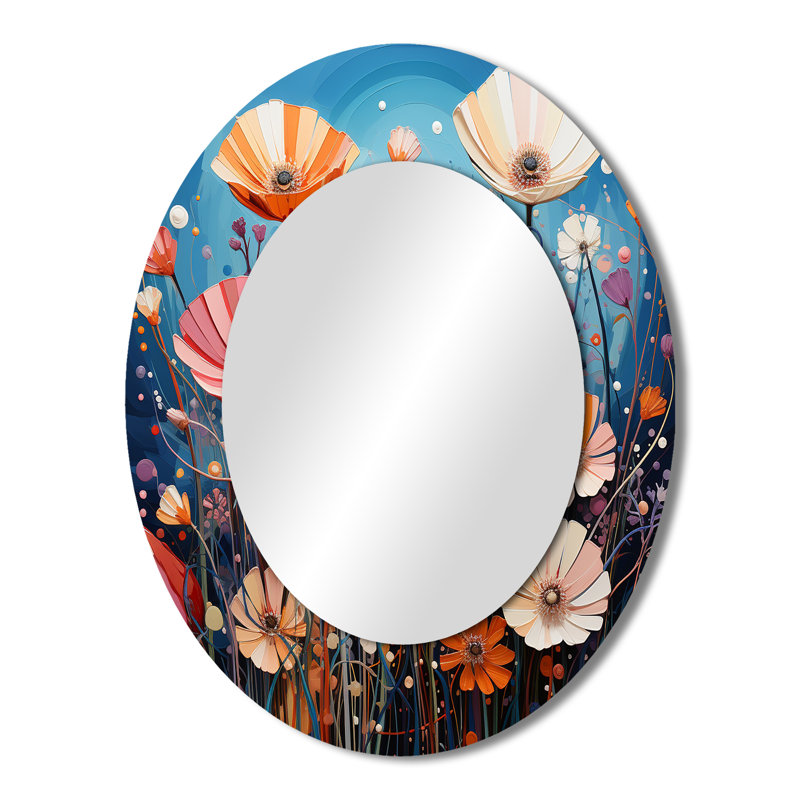 Kivett - Floral Metal Mirror, 43" x 33"