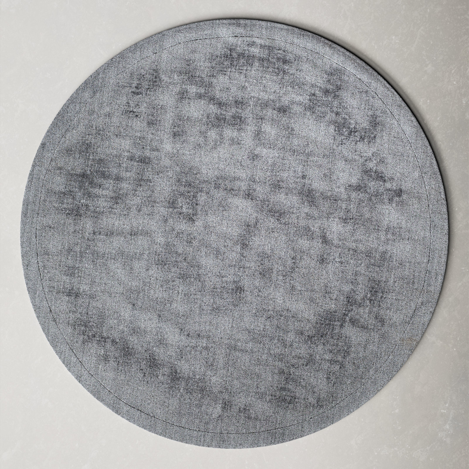 Mckinley Handmade Viscose Gray Rug, Round 5'9"