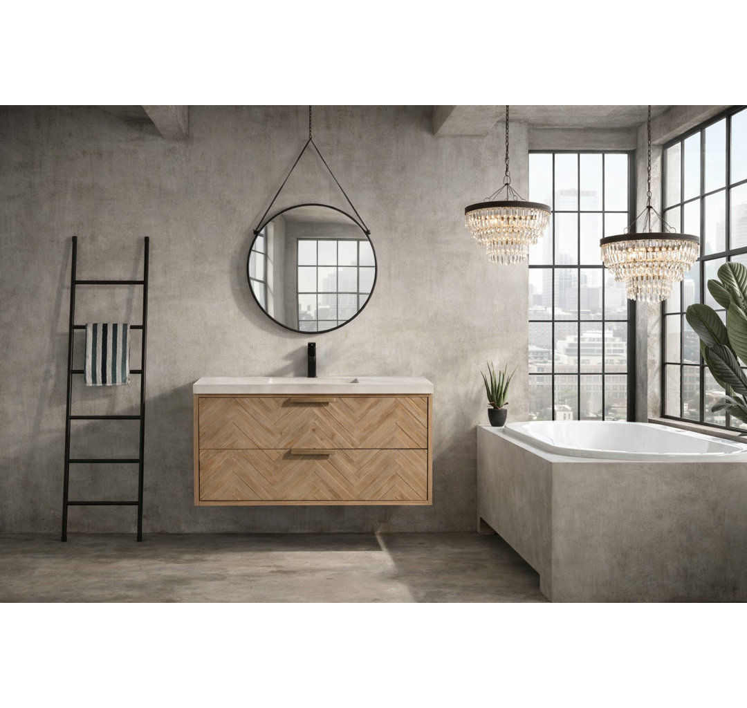 Carlsbad 42'' Single Bathroom Vanity with Concrete Top Ari Kitchen & Bath