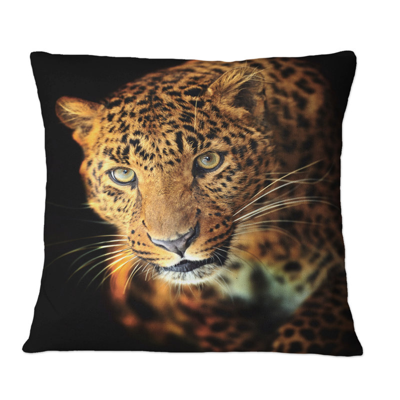 Coussin Portrait d'un léopard, 18 po x 18 po