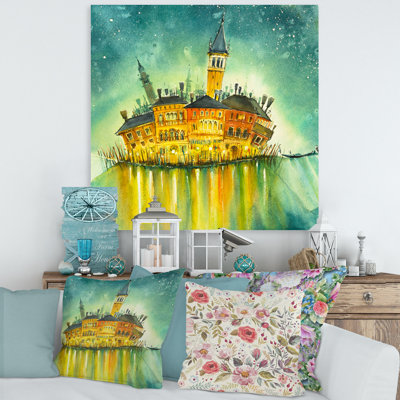 Idyllic Island of Venice at Night - Peinture sur toile