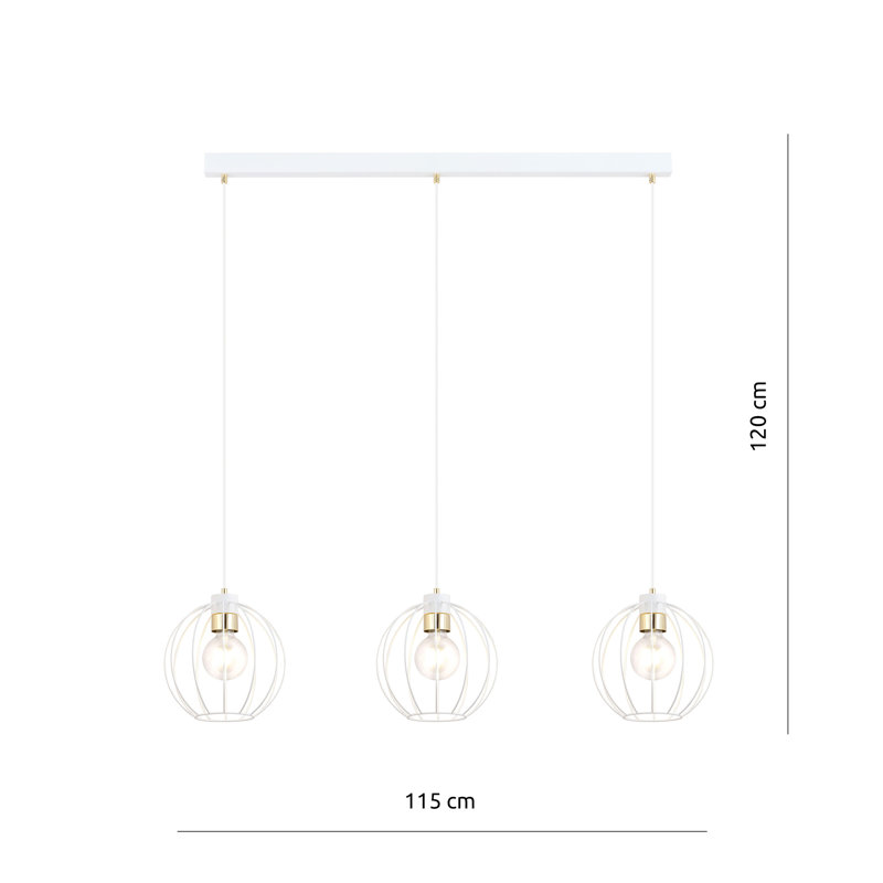 Aisatou 3 - Light Steel Pendant, White