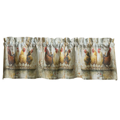  Cantonnière Chickens in a Row 60 po x 14 po