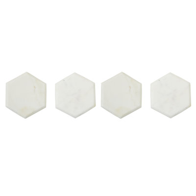 Bekelja Marble Hexagon 4 Piece Coaster Set