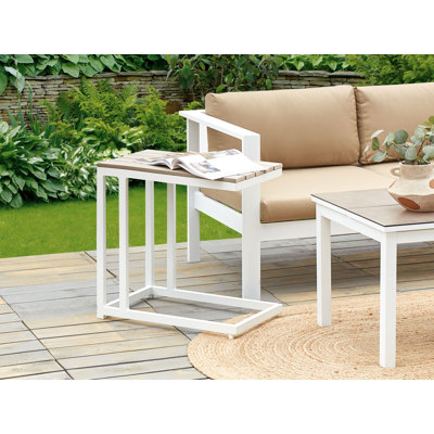 Garden Table Engineered Wood White MESSINA
