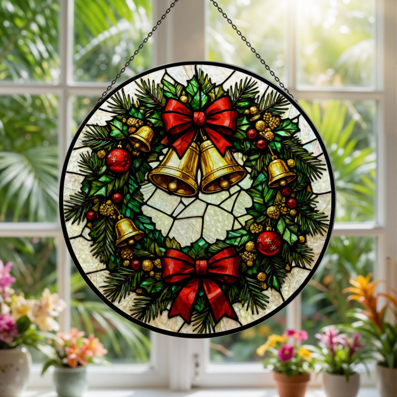 Vitrail de guirlande de Noël 12 "H 12"