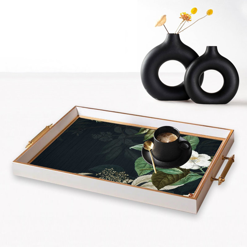 Elegant Glass Tray, 19.7 x 11.4 x 1.4 inches | 100% Durable Glass Construction | Easy to Clean with Damp Cloth | Ideal for Serving, Decorative Display, and Organizing | Stylish Addition to Home Décor