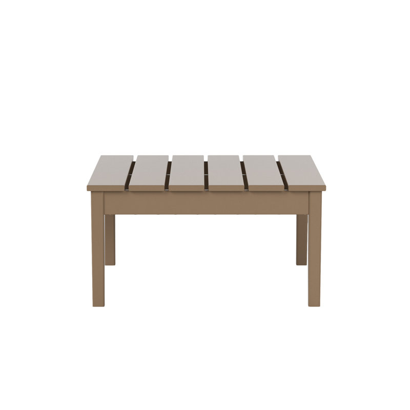 Table basse d'extérieur carrée en PEHD Joubert, Bois patiné