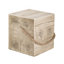 Table d'appoint d'extérieur carrée en grain de bois MGO avec corde tressée simulée - Table de bout intérieure rétro pour la maison et le patio