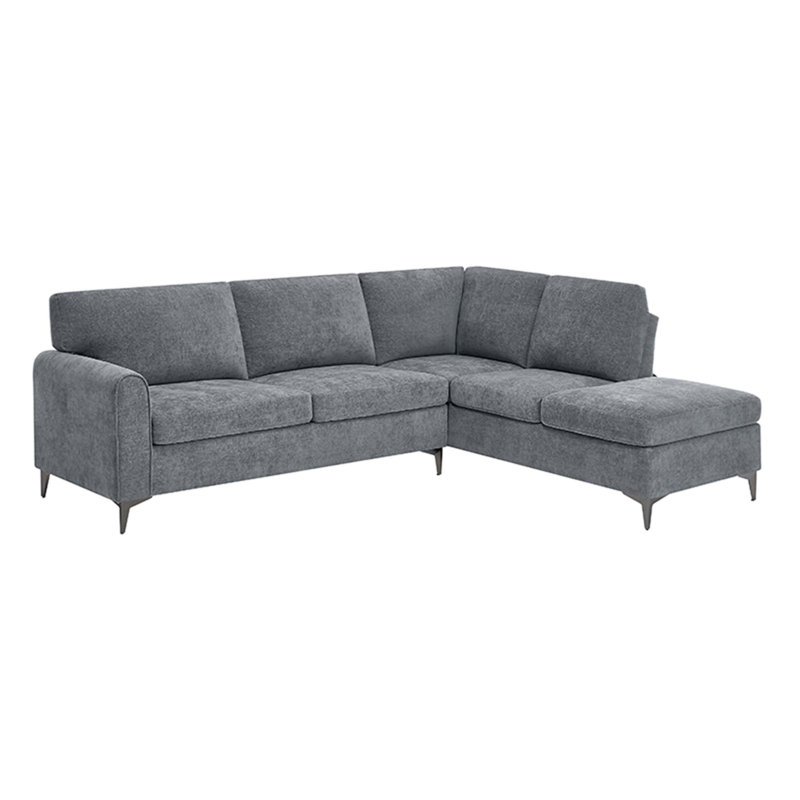 Roma 3 Seater Fabric Corner Sofa , Charcoal
