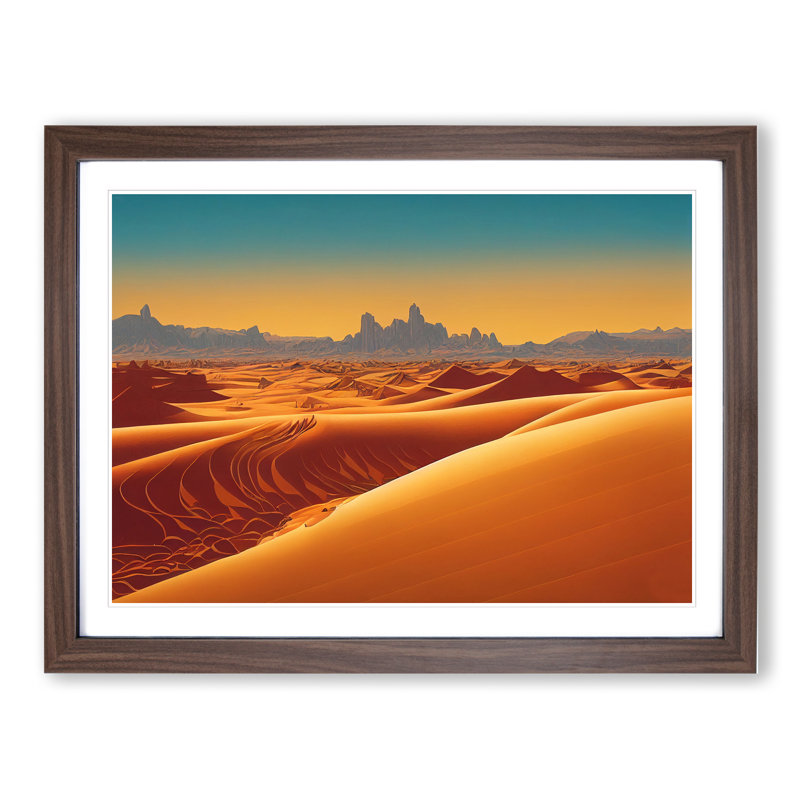 XH1022-645X Angelical Desert - Single Picture Frame Painting, 34cm H x 46cm W x 2cm D, Walnut