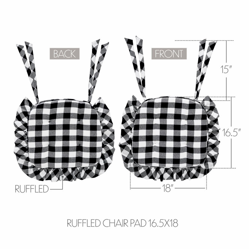 Coussin de chaise 1 pièce Annie Buffalo, Noir / blanc