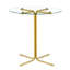 Table ronde haute en verre, table ronde de 36 pouces, plateau en verre trempé, support robuste à quatre colonnes plaqué chrome doré, convient aux tables rondes transparentes dans les petits espaces, les cuisines-130445908
