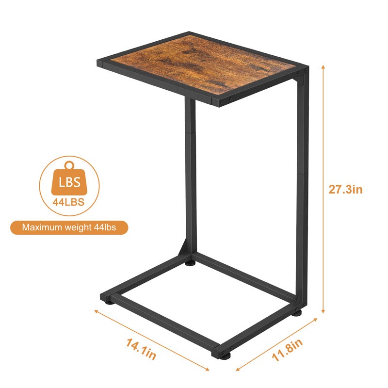 Ensemble de 2 tables d'appoint en forme de C brun rétro