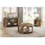 Table basse ronde avec tablette ouverte