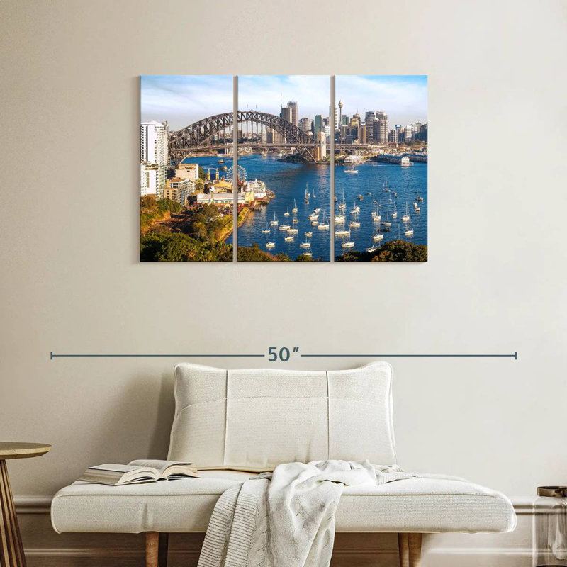 Vue panoramique de Sydney, H 24 po x l 38 po