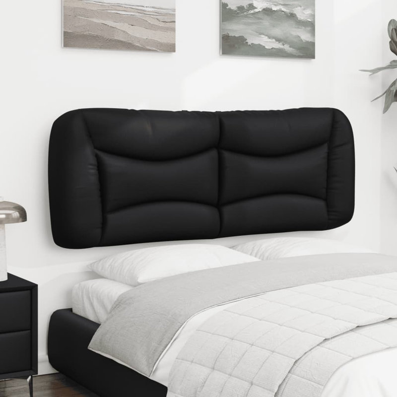 Coussin de tête de lit vidaXL noir Hvar 137 cm, Complète, Noir