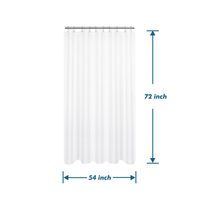 Rideau de douche à tissage gaufré, Blanc, H 72 po x l 54 po
