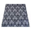 Tapis d'intérieur rectangulaire en soie gris et noir noué à la main à motif floral-1179030541