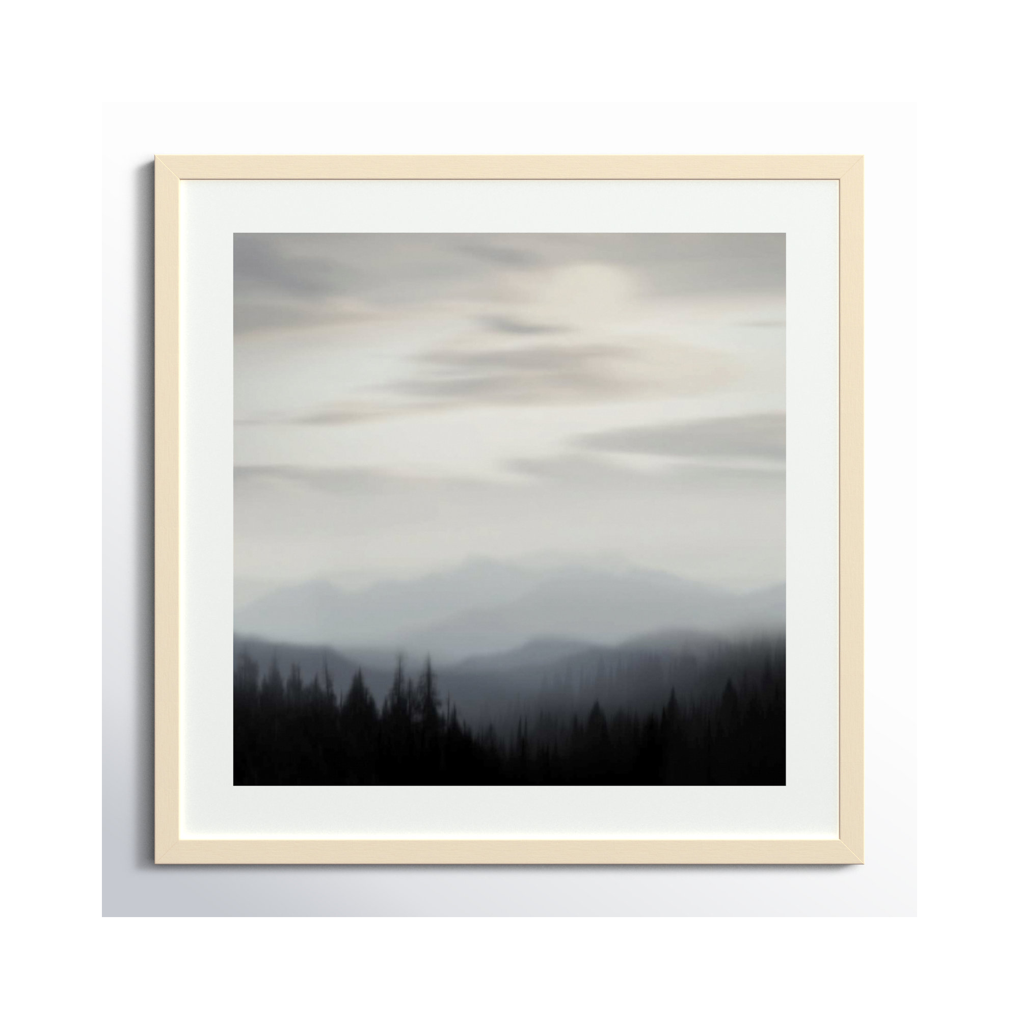 Mountain Vista II by Madeline Clark, 25.12" H x 25.12" W x 0.88" D, Brown Framed Paper