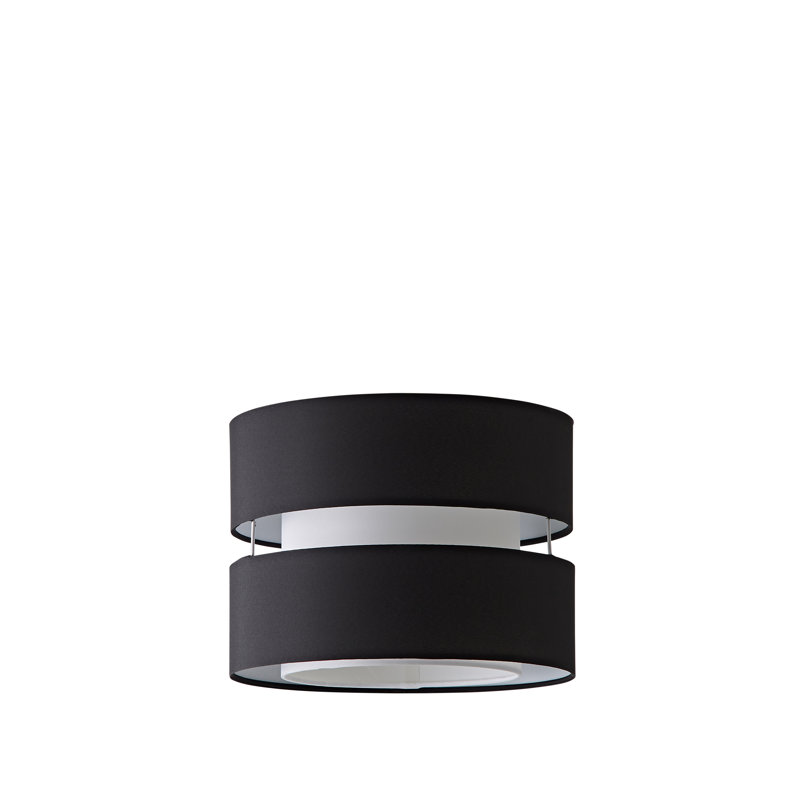 19cm H Fabric Round Pendant Shade ( Slip-On ), Black