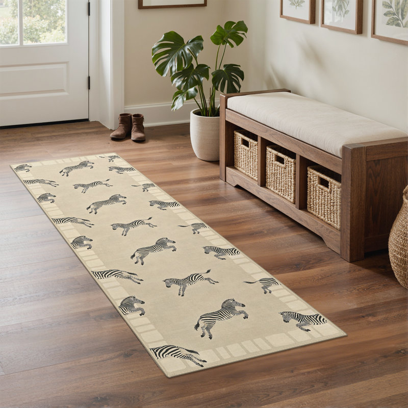 Tapis gris / brun Aldovin Aura, Tapis de couloir 2 pi 6 po x 8 pi