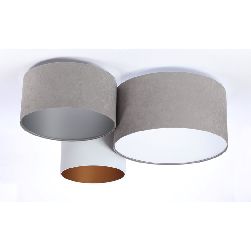 Corinne Flush Mount, Grey/White/Silver