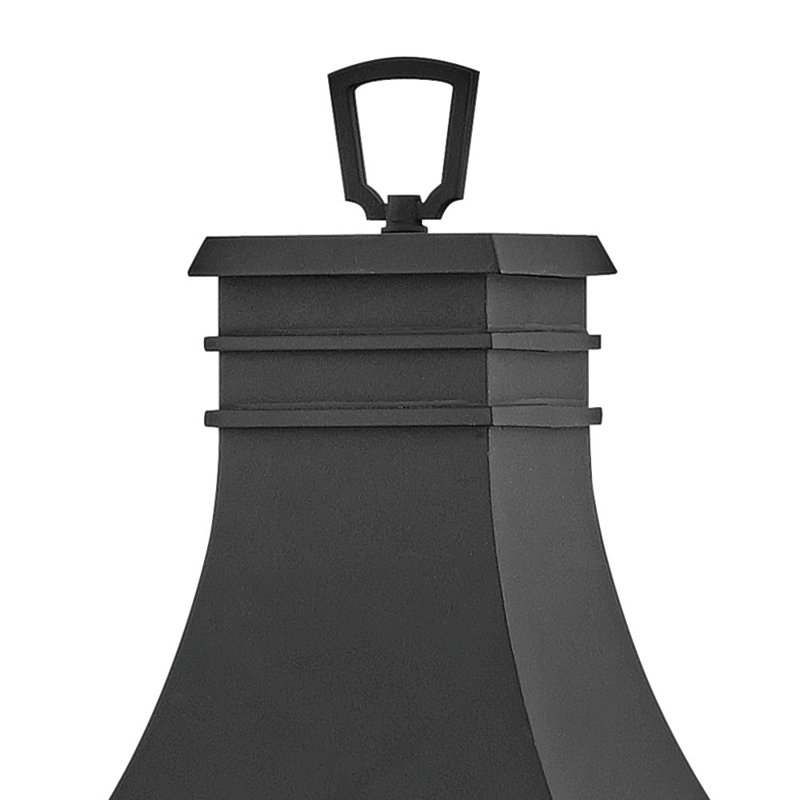 Museum Black Aluminum Outdoor Pier Mount Light with Clear Seedy Glass