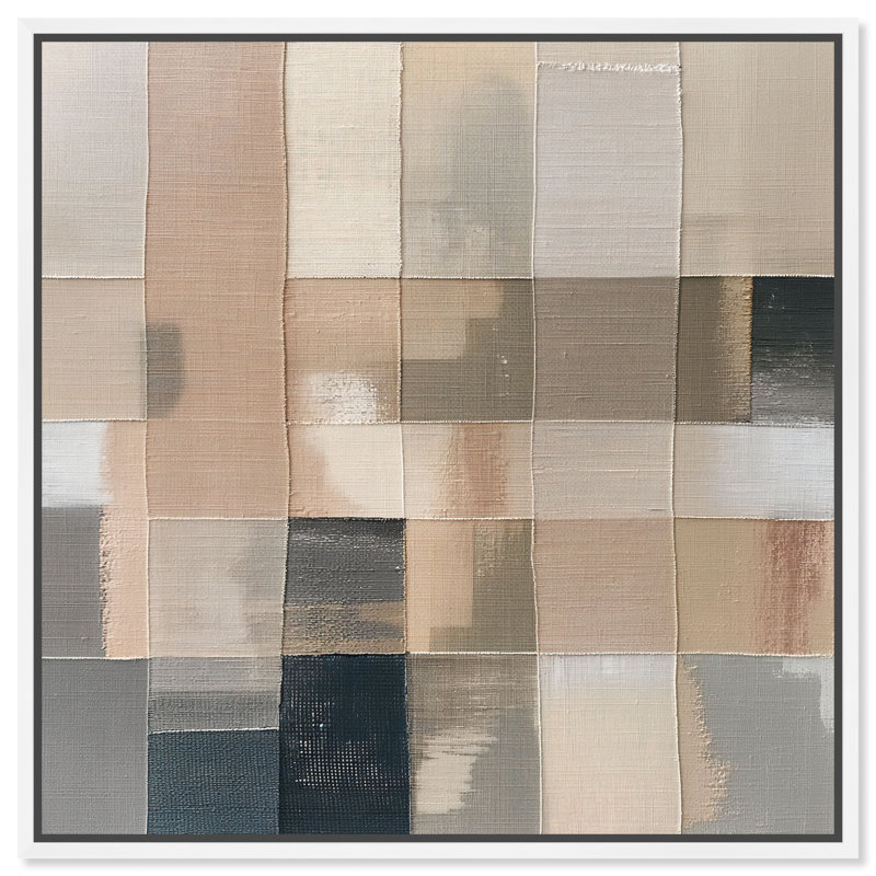 Boxed in Ebony I Canvas Abstract Print by Oliver Gal, Black Frame, 12 x 12, 41"H x 41"W, White Frame