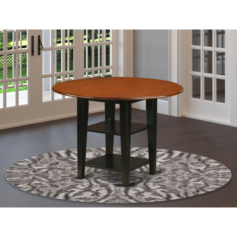 Aggappera Extendable Round Solid Wood Dining Table