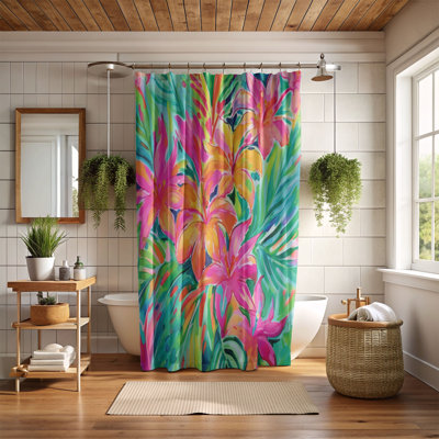 Rideau de douche standard 1 pièce Watercolor Island