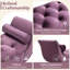 Repose-pieds mauve avec accoudoirs roulés, boutons et 2 coussins cylindriques pour centre de table décoratif-826817439