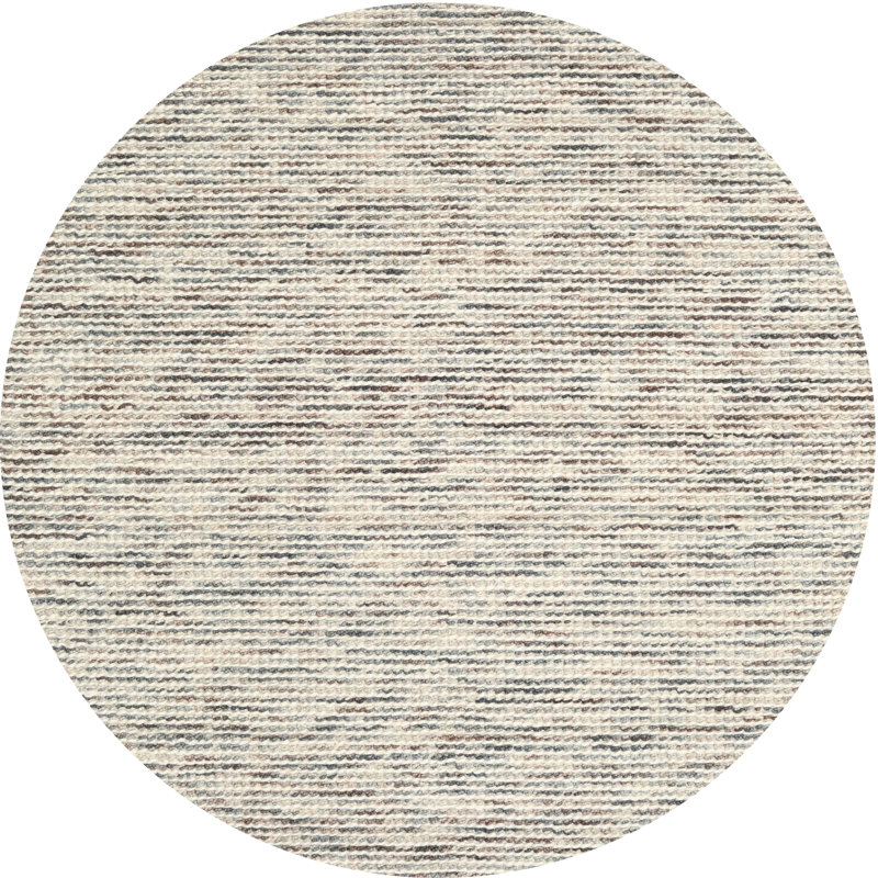 Tapis contemporain gris, Rond 8 pi