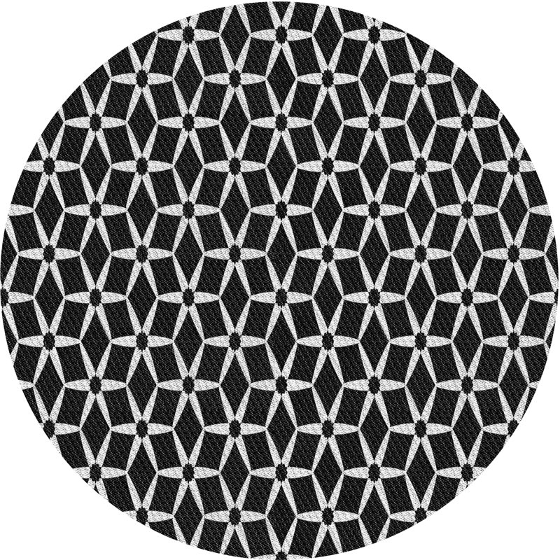 Tapis noir/blanc à motifs Jeanlouis, Rond 5 pi