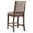 Transitional, Counter Height Dining , Rectangular Mango Oak Table, Grey Upholstered Chairs, Dinner Dining Fixed Mango Finish, Solid Back Beige Party