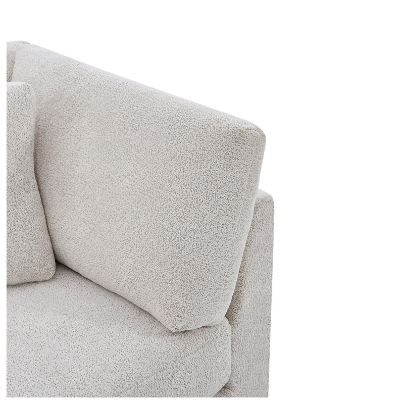 Canapé 83,5 po à accoudoirs évasés modernes - tissu chenille beige avec structure en bois massif, Beige Chenille