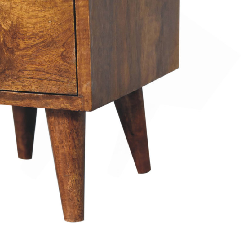 Table de chevet en bois et bois de châtaignier