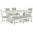 Extendable Trestle Dining Table With 4 Upholstered Side Chairs And Upholstered Bench
