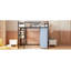 Lit mezzanine double avec bureau, tablettes, prise de courant, lumière DEL et garde-robe-2105077018-2105077019