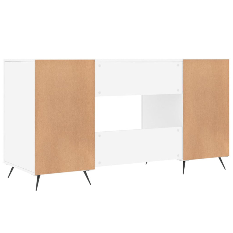 Samara Metal Base Writing Desk, White